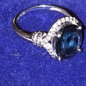 Elegant Silver and London Blue Topaz Ring